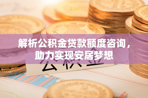 临西解析公积金贷款额度咨询，助力实现安居梦想