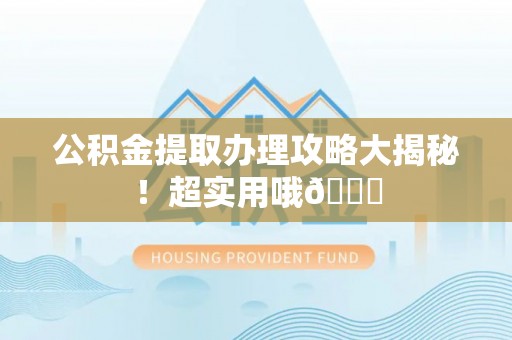 临西公积金提取办理攻略大揭秘！超实用哦😉